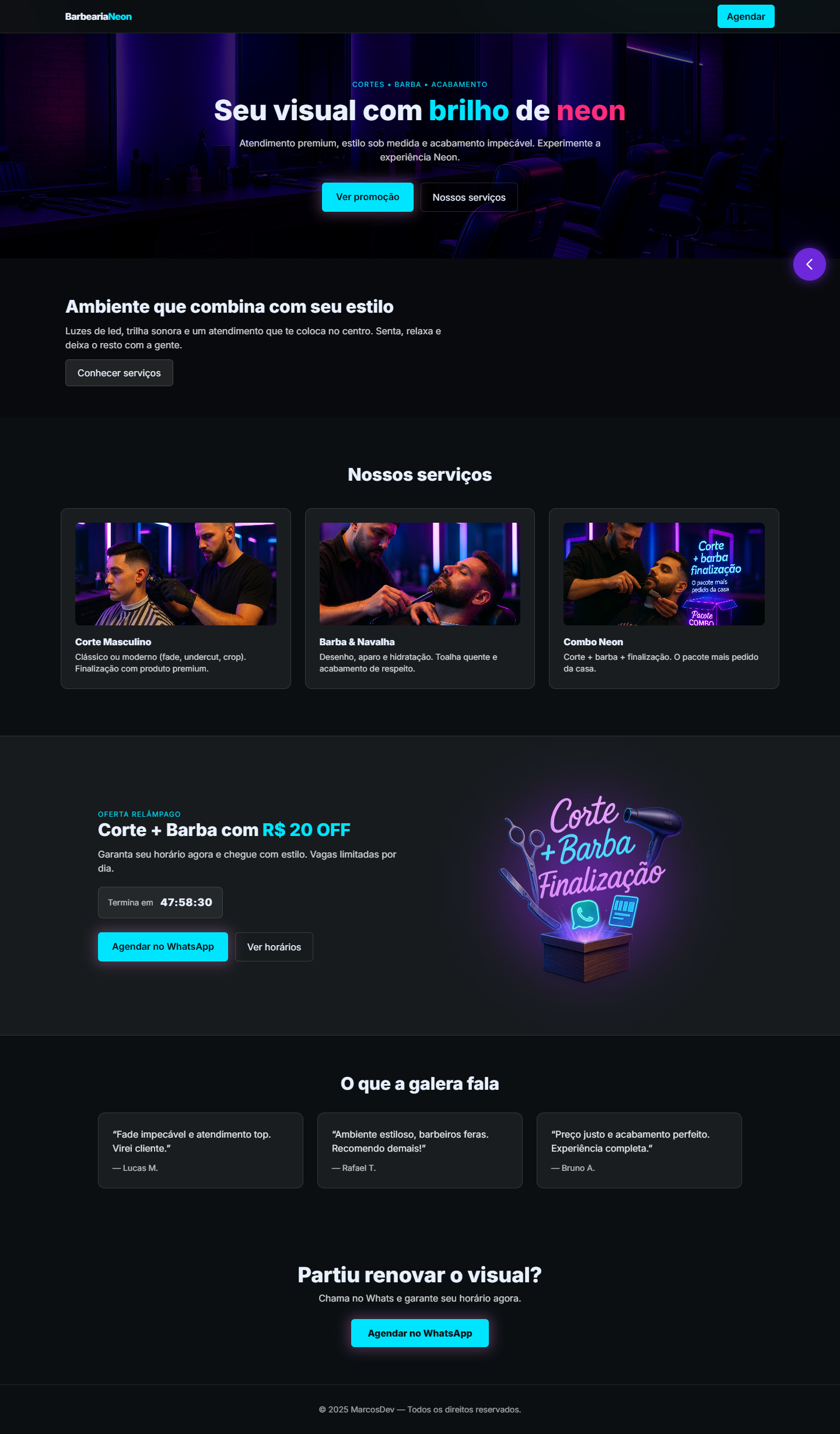 Preview de landing page